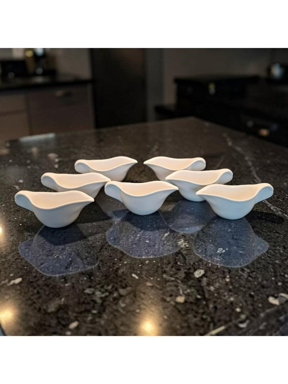 Gessner Products 7 White Melamine Gravy Sauce Boats Vintage USA 0363 Design